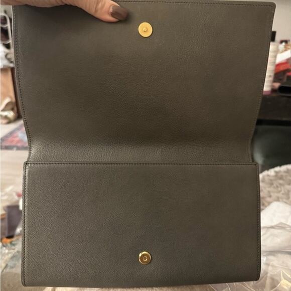 YSL Belle Du Jour grey clutch/ shoulder bag or cross body adding strap or chain - Picture 6 of 10